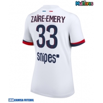 Camisa de Futebol Paris Saint-Germain Warren Zaire-Emery #33 Equipamento Secundário Mulheres 2025-26 Manga Curta